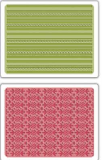 Sizzix Textured Impressions Embossing Folders By Basic Grey - Peppermint Twists & Scallops and Lines Sizzix Textured Impressions Embossing Folders By Basic Grey - Peppermint Twists & Scallops and Lines
