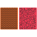 Sizzix Textured Impressions Embossing Folders, Set of 2 - Chevrons & Flourishes