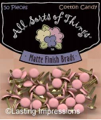 Matte Finish Round Mini Brads - Cotton Candy