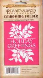 Holiday Greetings and Holly Embossing Folder
