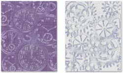 Sizzix Texture Fades Embossing Folders By Tim Holtz - Clock & Steampunk